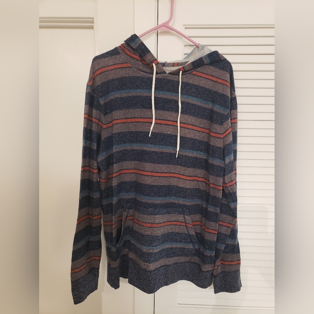 On the Byas Multicolor Striped Hoodie Size Large Mens